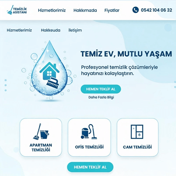 Temizlik şirketi web sitesi kurmak